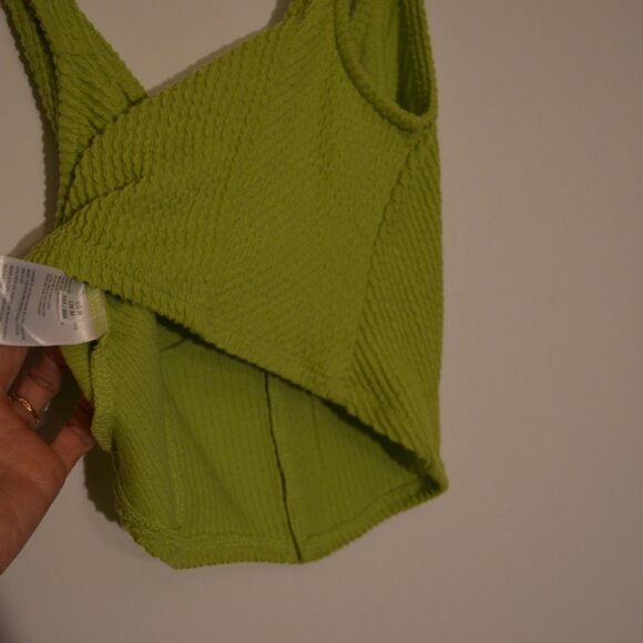 URBAN OUTFITTERS CropTop Tank Green Front Fastener Hooks Stretch Knit M -165/88A - Picture 5 of 6